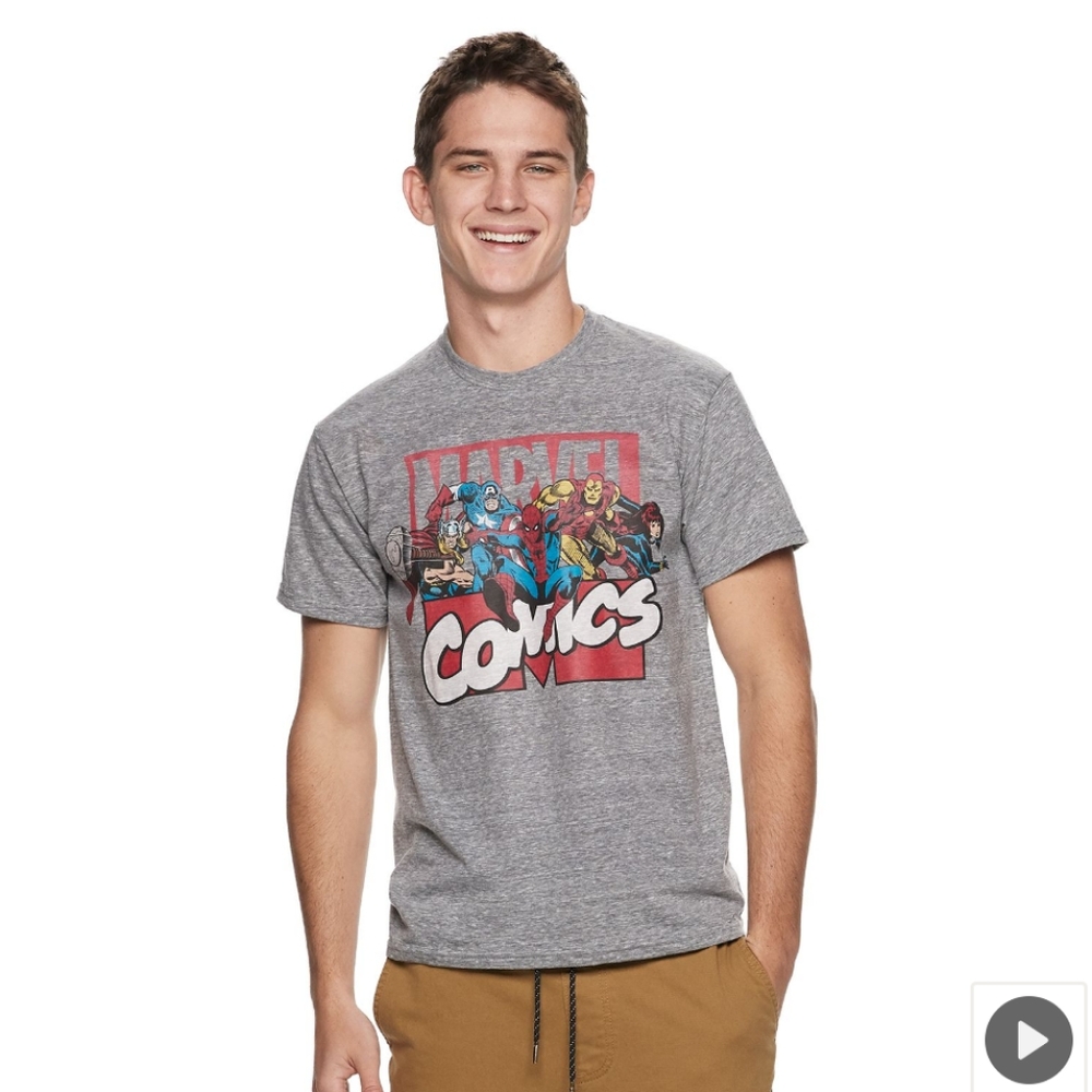 Marvel Comics Retro Breakthrough Tee - Size Large Mens - Spiderman Thor Iron Man